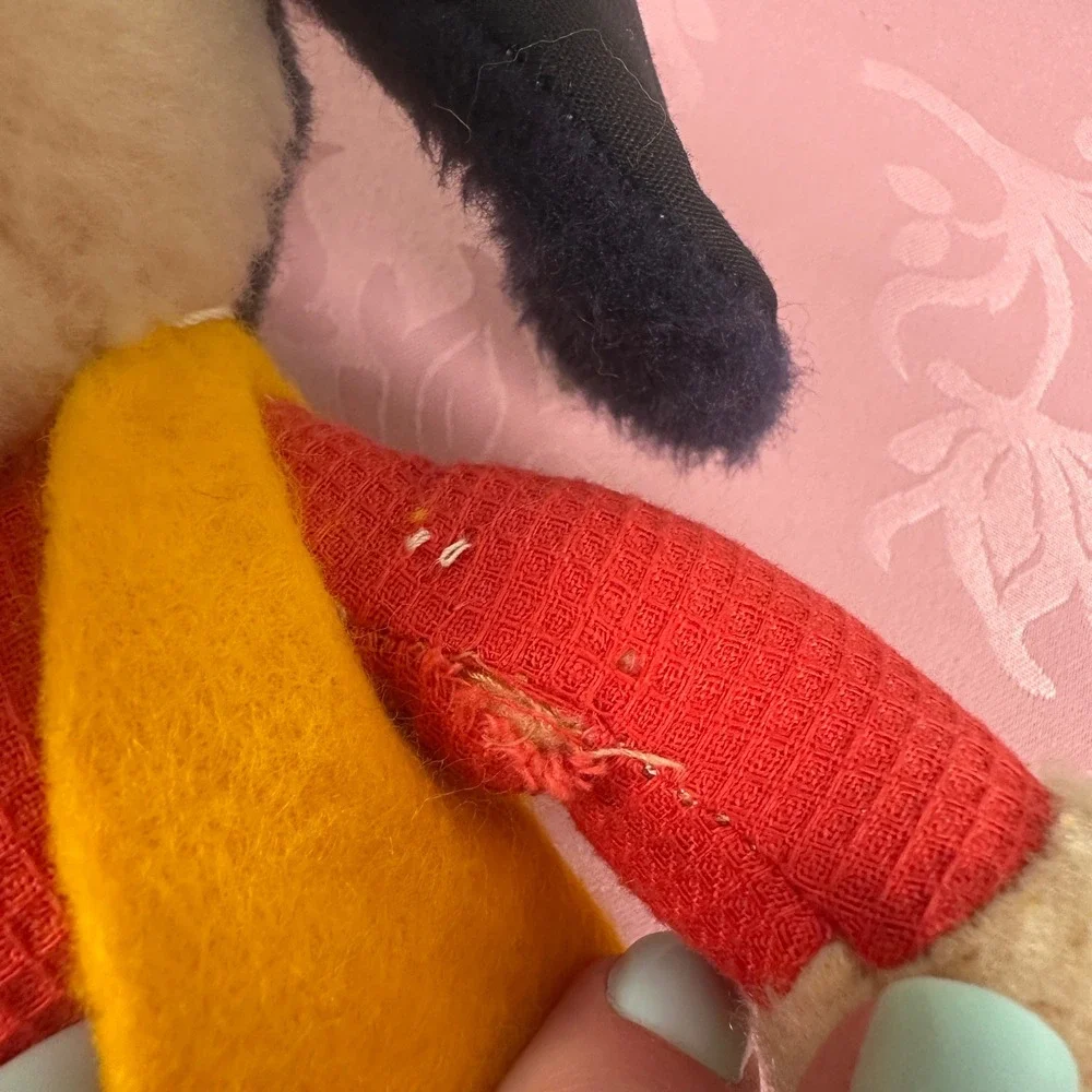 Vintage 1978 Knickerbocker Disney Goofy Plush Toy Red Shirt Yellow Vest 12 inch